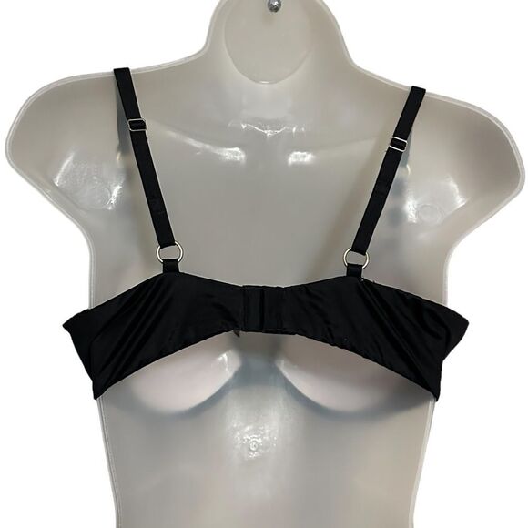 Victoria Secret PINK 36C Black Push Up Padded Gold Embellishment Bikini Top - Picture 3 of 5